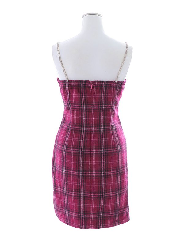 画像22: SALE!タータンチェックキャミソールドレス/ノースリーブ/ビジュー/サイドシアー/谷間見せ/背中見せ/ミニドレス/キャバドレス【XS-Mサイズ/2カラー】[OF01] 【SB】dzw
