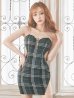 画像4: SALE!タータンチェックキャミソールドレス/ノースリーブ/ビジュー/サイドシアー/谷間見せ/背中見せ/ミニドレス/キャバドレス【XS-Mサイズ/2カラー】[OF04] 【SB】dzw