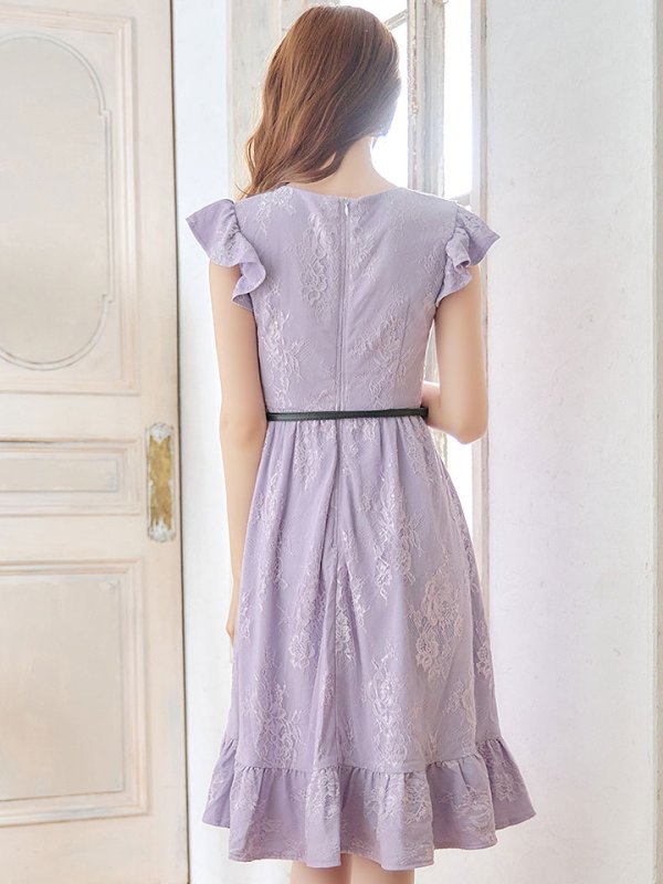 画像7: SALE!【sifeel/シフィール】マーメイドワンピースドレス/フリル/刺繍レース/ベルト/谷間見せ/背中隠し/ミディアムドレス/キャバドレス【S-Lサイズ/2カラー】[HC02]【SB】dzj