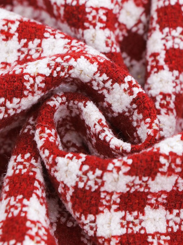 画像22: SALE!レッドスイートツイードフレアーワンピースドレス/ベルト/チェック柄/胸元隠し/背中隠し/フレアー/ミディアムドレス/キャバドレス【S-Lサイズ/1カラー】[HC02-X] 【SB】dzw