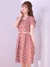 画像4: SALE!レッドスイートツイードフレアーワンピースドレス/ベルト/チェック柄/胸元隠し/背中隠し/フレアー/ミディアムドレス/キャバドレス【S-Lサイズ/1カラー】[OF04-X] 【SB】dzw
