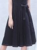 画像5: SALE!ステッチデニムワンピースドレス/スリットネック/ノースリーブ/リボンベルト/ミディアムドレス/谷間見せ/背中隠し/キャバドレス【S-Mサイズ/1カラー】[OF04] 【SB】dzw