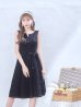 画像9: SALE!ステッチデニムワンピースドレス/スリットネック/ノースリーブ/リボンベルト/ミディアムドレス/谷間見せ/背中隠し/キャバドレス【S-Mサイズ/1カラー】[OF04] 【SB】dzw