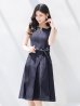 画像4: SALE!ステッチデニムワンピースドレス/スリットネック/ノースリーブ/リボンベルト/ミディアムドレス/谷間見せ/背中隠し/キャバドレス【S-Mサイズ/1カラー】[OF04] 【SB】dzw