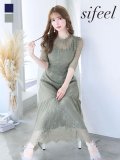 SALE!【sifeel/シフィール】総レースフェミニンワンピースドレス/フレアー/胸元隠し/ミディアムドレス/キャバドレス【S-Lサイズ/2カラー】[OF04] 【SB】dzw