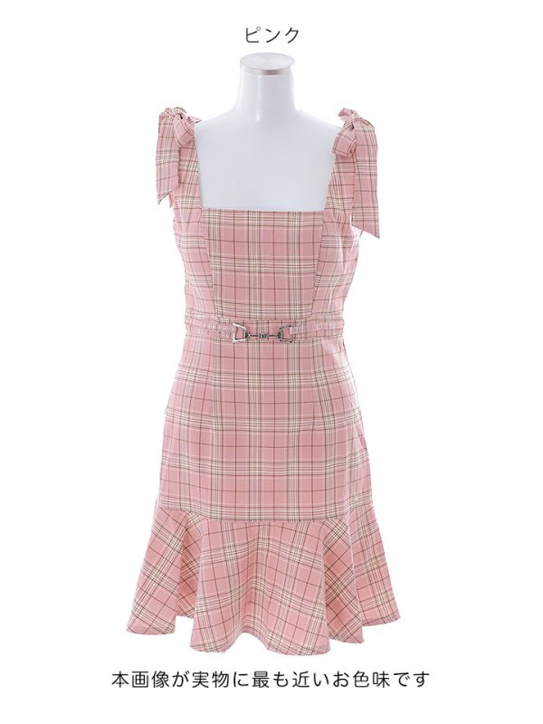 画像24: SALE!マーメイドドレス/ノースリーブ/リボン/シルバーバックル/谷間見せ/背中見せ/ミニドレス/キャバドレス【S-Mサイズ/2カラー】[OF01] 【SB】dzw