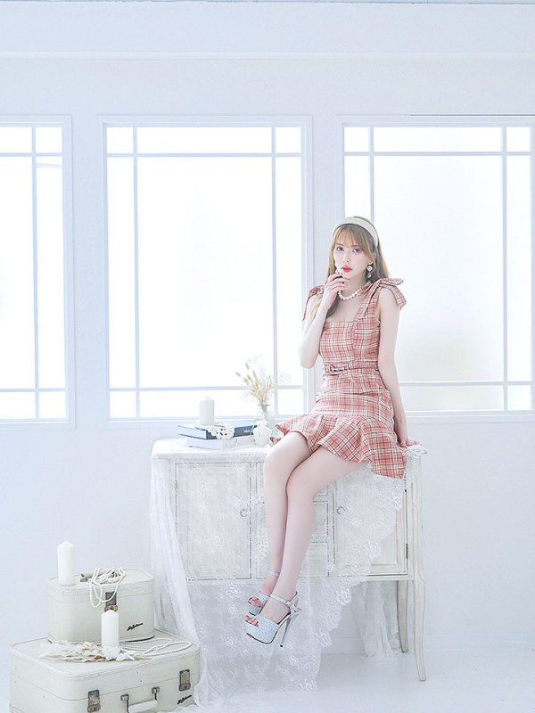 画像16: SALE!マーメイドドレス/ノースリーブ/リボン/シルバーバックル/谷間見せ/背中見せ/ミニドレス/キャバドレス【S-Mサイズ/2カラー】[OF01] 【SB】dzw