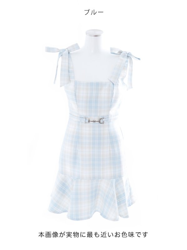 画像25: SALE!マーメイドドレス/ノースリーブ/リボン/シルバーバックル/谷間見せ/背中見せ/ミニドレス/キャバドレス【S-Mサイズ/2カラー】[OF01] 【SB】dzw