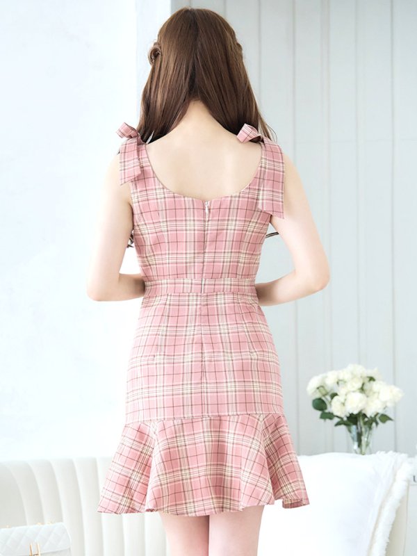 画像11: SALE!マーメイドドレス/ノースリーブ/リボン/シルバーバックル/谷間見せ/背中見せ/ミニドレス/キャバドレス【S-Mサイズ/2カラー】[OF01] 【SB】dzw