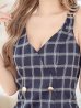 画像4: SALE!チェック柄タイトミニドレス/ダブルボタン/ノースリーブ/金ボタン/谷間見せ/背中見せ/ミニドレス/キャバドレス 【S-Mサイズ/1カラー】[OF04] 【SB】dzw