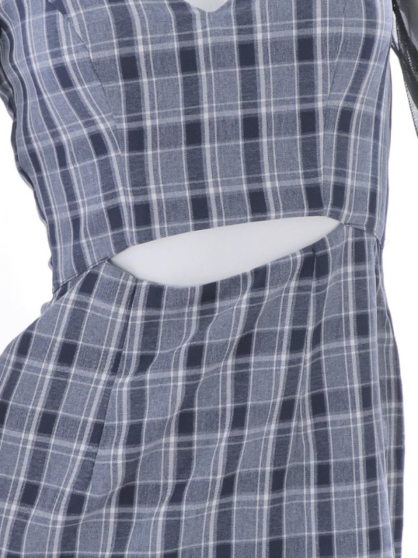 画像31: SALE!チェック柄マーメイドドレス/チェック柄/刺繍/チュール袖/谷間見せ/背中見せ/ミニドレス/キャバドレス【S-Mサイズ/1カラー】[HC02] 【SB】dzwj