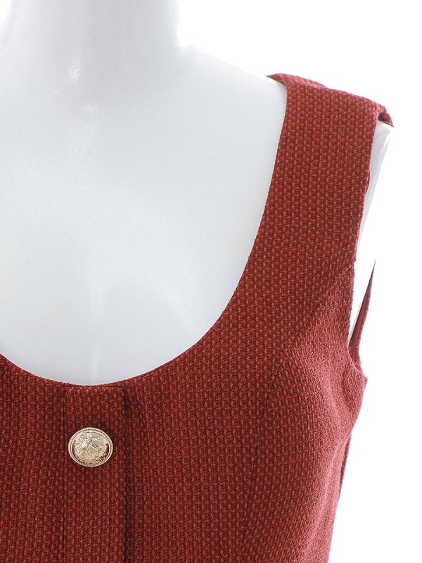 画像18: SALE!バーガンディドレス/ラウンドネック/ノースリーブ/ボタン/谷間見せ/ミニドレス/キャバドレス【S-Lサイズ/1カラー】[HC02] 【SB】dzc