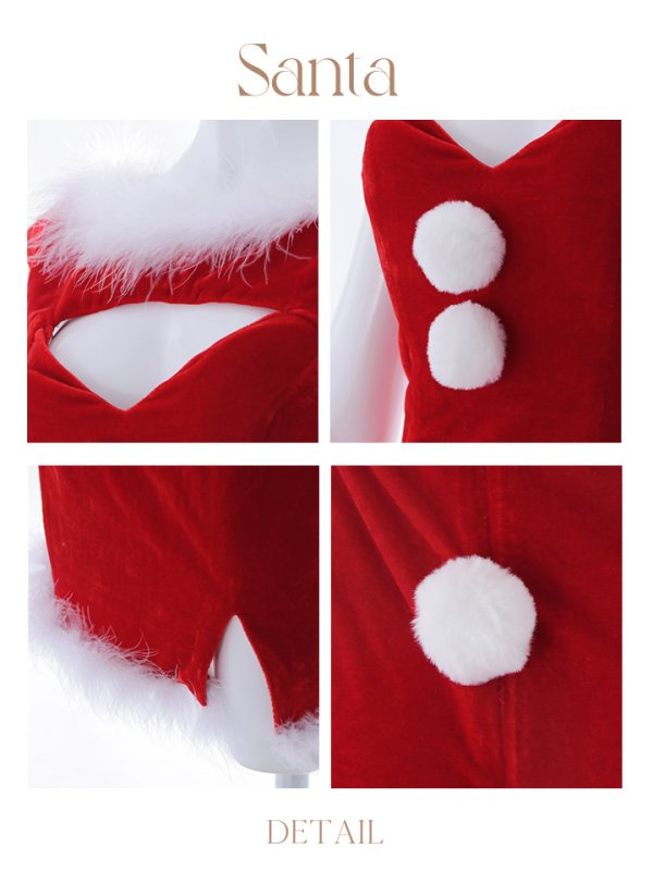 画像37: 【サンタセール！】【サンタコス5点セット】【S-Mサイズ/2カラー】セクシーバニーサンタコスプレ[YMT]