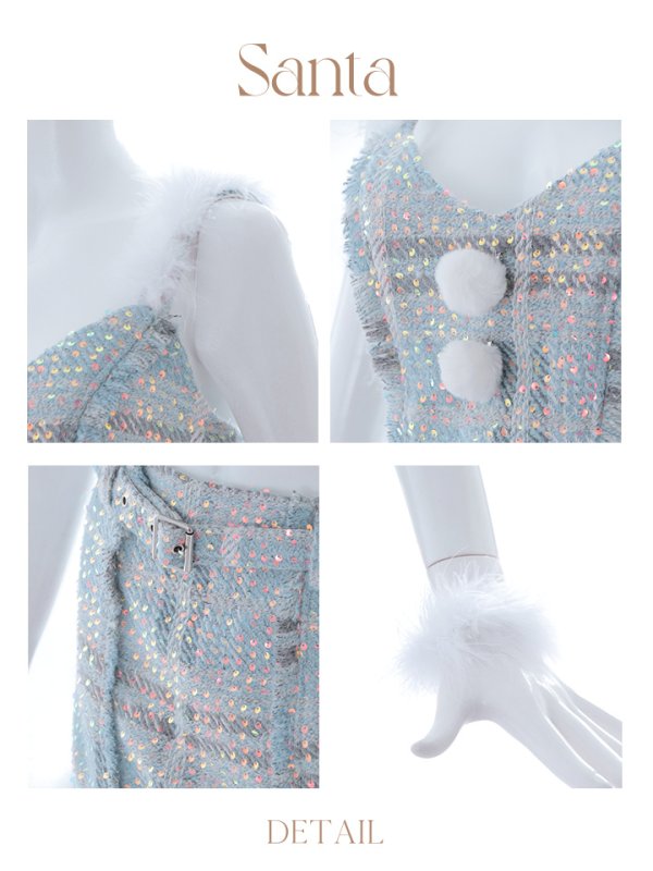画像36: 【即日発送】【サンタコス4点/5点セット】【XS-Lサイズ】ツイードサンタ[YMT]