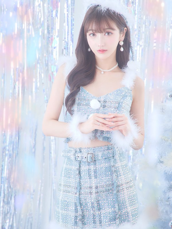 画像10: 【即日発送】【サンタコス5点セット】【XS-Mサイズ/1カラー】セットアップツイードサンタコスプレ[YMT]