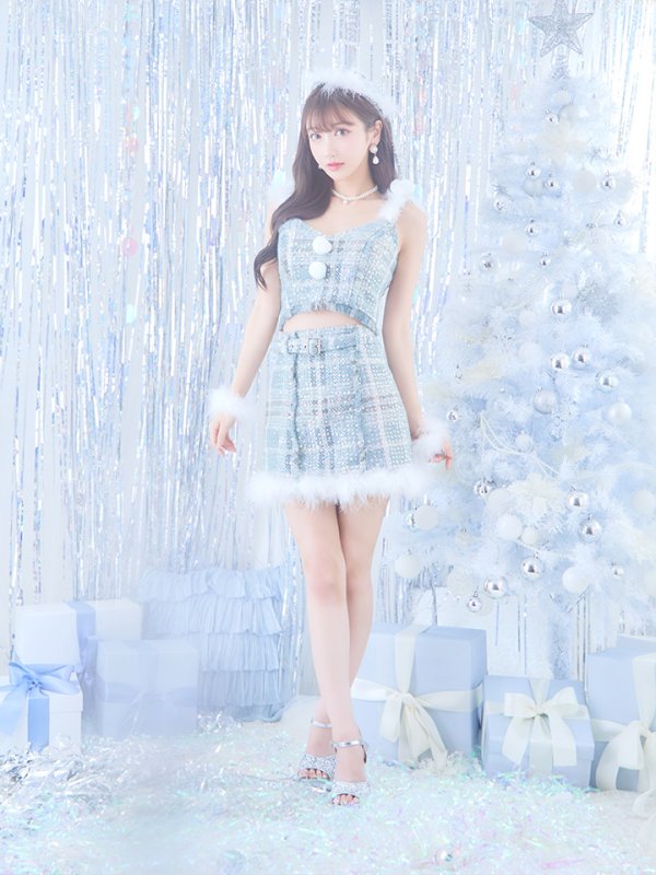 画像12: 【即日発送】【サンタコス5点セット】【XS-Mサイズ/1カラー】セットアップツイードサンタコスプレ[YMT]