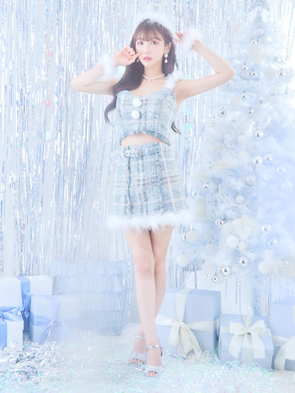 画像14: 【即日発送】【サンタコス5点セット】【XS-Mサイズ/1カラー】セットアップツイードサンタコスプレ[YMT]