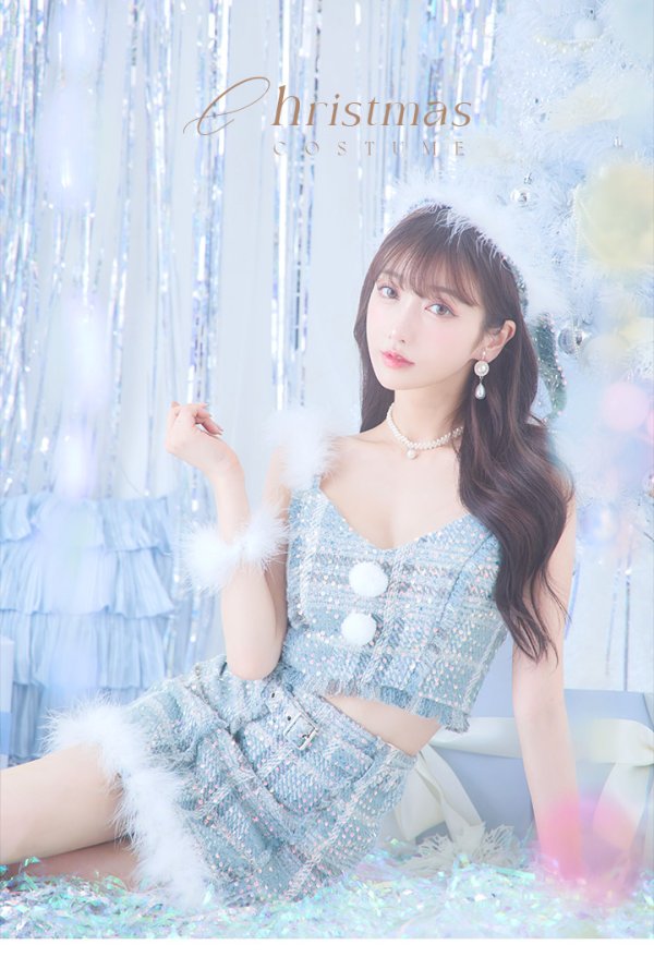 画像18: 【即日発送】【サンタコス5点セット】【XS-Mサイズ/1カラー】セットアップツイードサンタコスプレ[YMT]