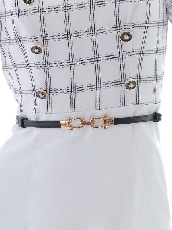 画像25: 【スプリングセール！】SALE!バイカラーチェックワンピースドレス/チェック柄/ボタン/フレアスカート/胸元隠し/背中隠し/ミニドレス/キャバドレス【XS-Mサイズ/1カラー】[OF01] 【SB】dzw