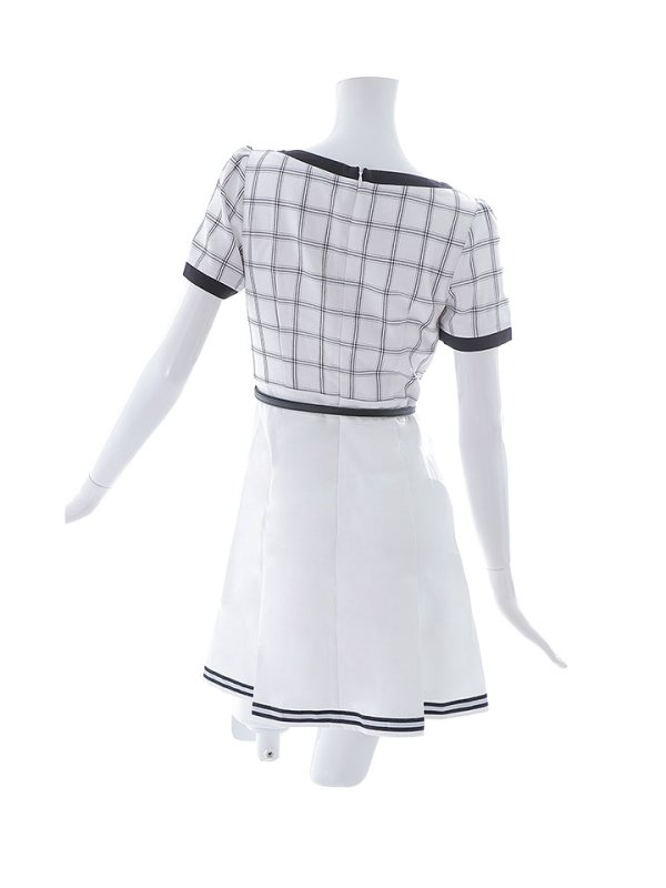 画像22: 【スプリングセール！】SALE!バイカラーチェックワンピースドレス/チェック柄/ボタン/フレアスカート/胸元隠し/背中隠し/ミニドレス/キャバドレス【XS-Mサイズ/1カラー】[OF01] 【SB】dzw