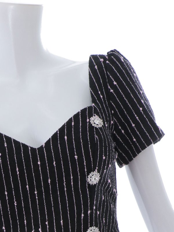 画像17: SALE!セットアップストライプミニドレス/2ピース/谷間見せ/背中見せ/ショートスリーブ/ミニドレス/キャバドレス 【XS-Mサイズ/1カラー】[HC02] 【SB】dzw