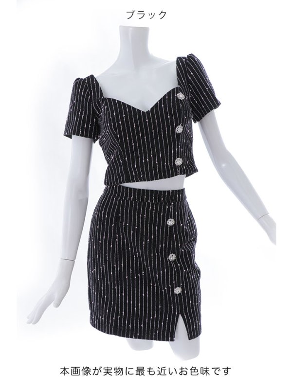 画像15: SALE!セットアップストライプミニドレス/2ピース/谷間見せ/背中見せ/ショートスリーブ/ミニドレス/キャバドレス 【XS-Mサイズ/1カラー】[HC02] 【SB】dzw