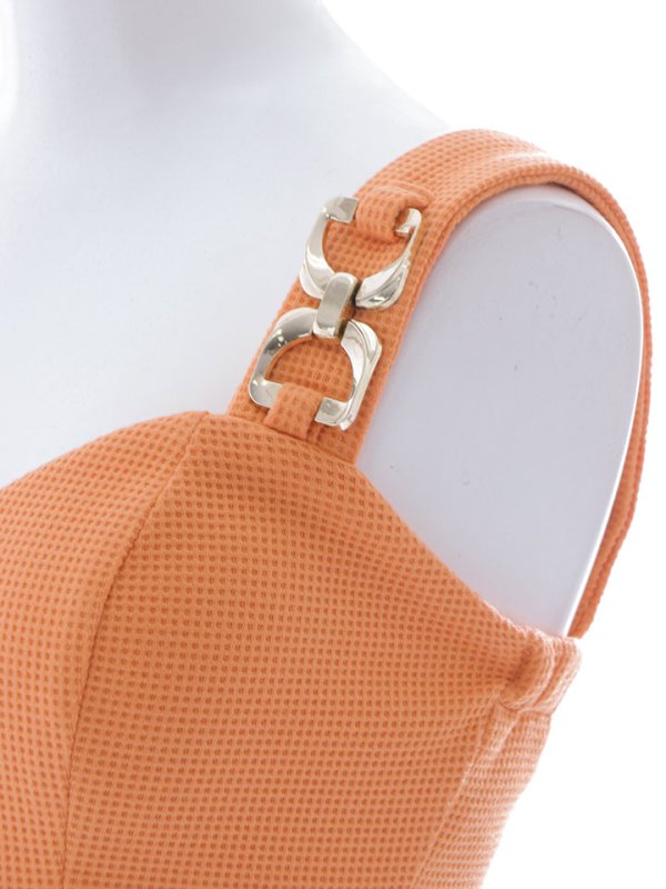 画像15: ワッフルセットアップドレス/キャミソール/ノースリーブ/チェーン/肌見せ/谷間見せ/タイト/ミニドレス/キャバドレス【XS-Mサイズ/1カラー】[OF01-X] 【SB】dzk