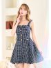 画像1: SALE!チェックドレス/ボタン/ノースリーブ/金ボタン/フレア/Aライン/谷間見せ/背中見せ/ミニドレス/キャバドレス【S-Lサイズ/1カラー】[OF04] 【SB】dzw (1)
