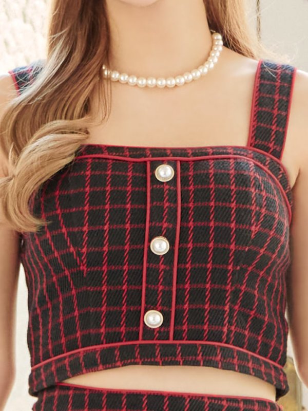 画像5: SALE!格子チェック柄セットアップ/ノースリーブ/マーメイド/キャバドレス/ミニドレス【XS-Mサイズ/1カラー】[HC02] 【SB】dzw