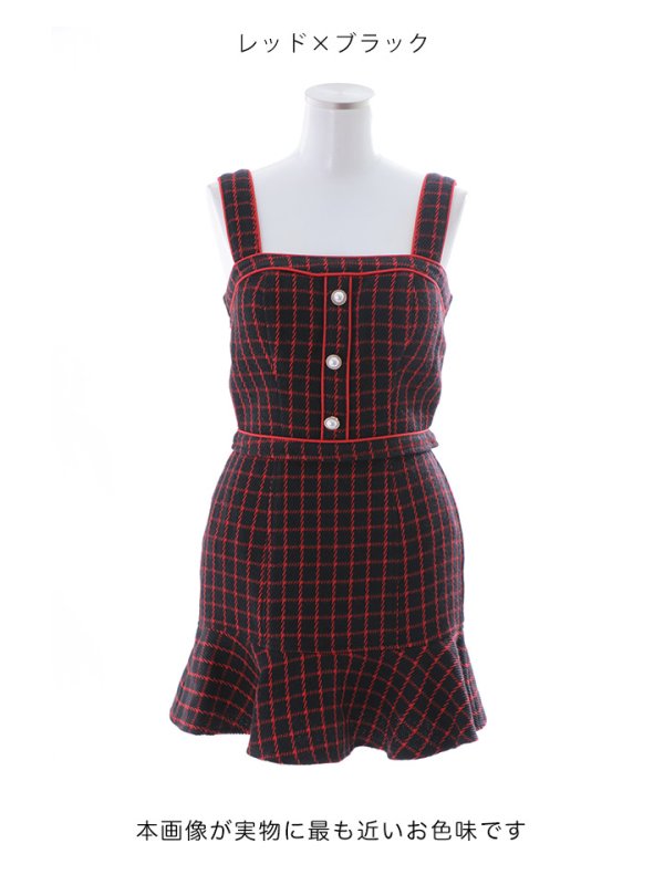 画像18: SALE!格子チェック柄セットアップ/ノースリーブ/マーメイド/キャバドレス/ミニドレス【XS-Mサイズ/1カラー】[HC02] 【SB】dzw