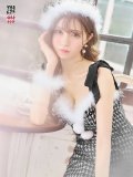 【サンタセール！】【サンタコス 4点セット】【S-Lサイズ/2カラー】ショルダーリボン千鳥タイトサンタコスプレ[YMT]