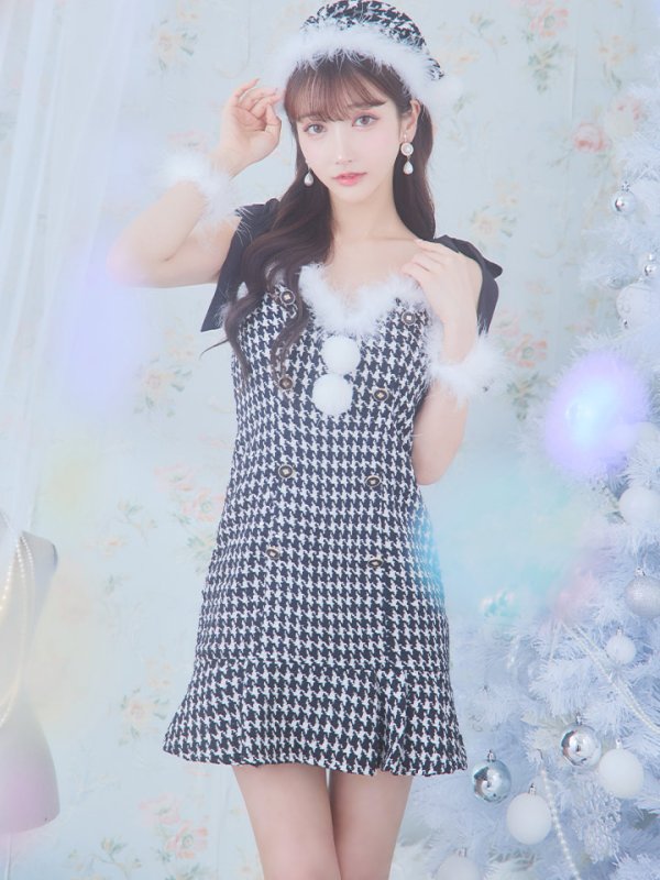 画像25: 【サンタセール！】【サンタコス 4点セット】【S-Lサイズ/2カラー】ショルダーリボン千鳥タイトサンタコスプレ[YMT]