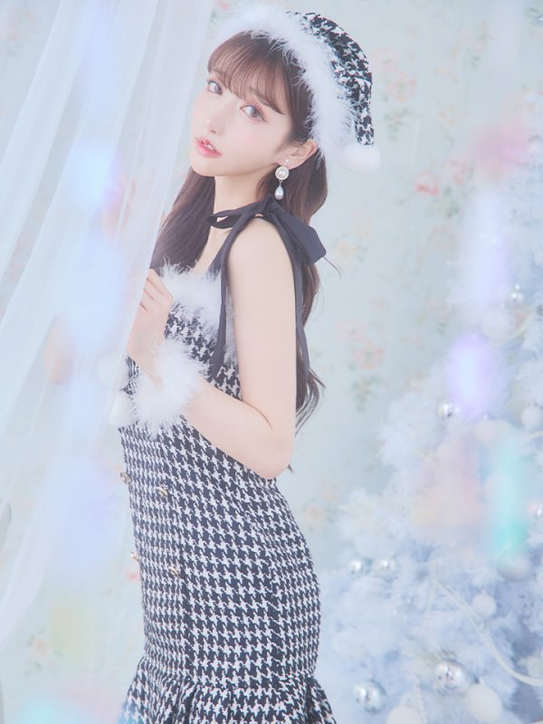 画像27: 【サンタセール！】【サンタコス 4点セット】【S-Lサイズ/2カラー】ショルダーリボン千鳥タイトサンタコスプレ[YMT]