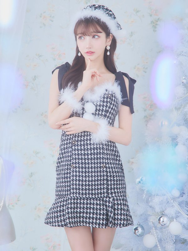 画像28: 【サンタセール！】【サンタコス 4点セット】【S-Lサイズ/2カラー】ショルダーリボン千鳥タイトサンタコスプレ[YMT]