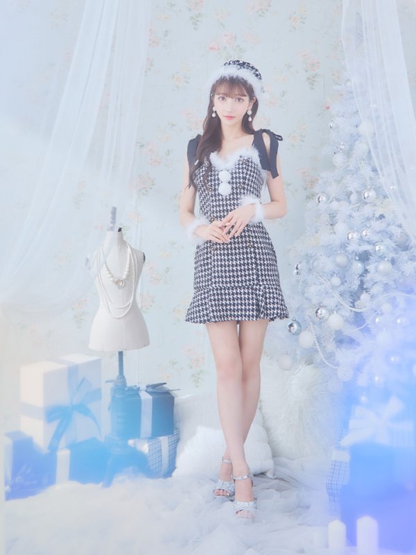 画像30: 【サンタセール！】【サンタコス 4点セット】【S-Lサイズ/2カラー】ショルダーリボン千鳥タイトサンタコスプレ[YMT]