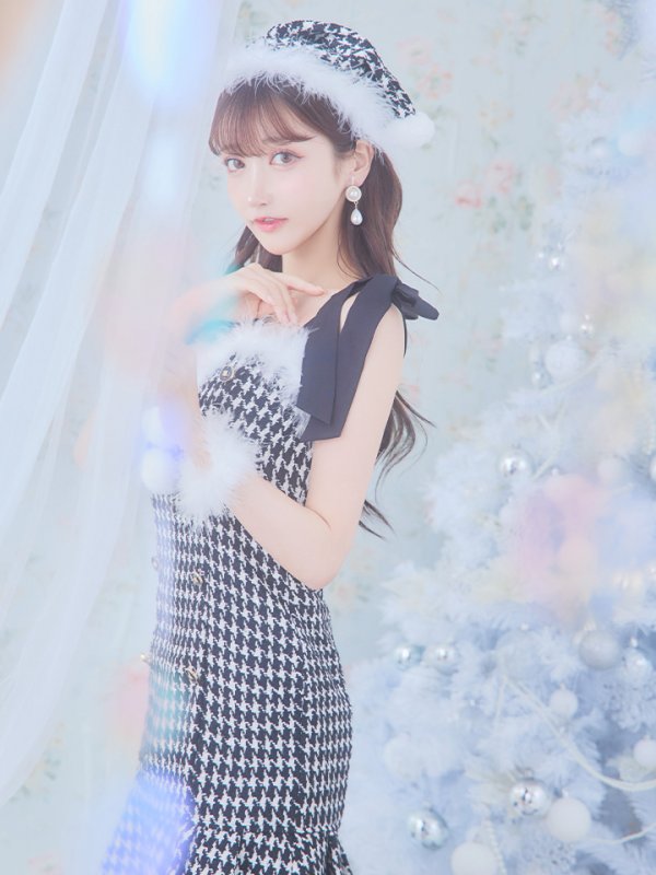 画像31: 【サンタセール！】【サンタコス 4点セット】【S-Lサイズ/2カラー】ショルダーリボン千鳥タイトサンタコスプレ[YMT]