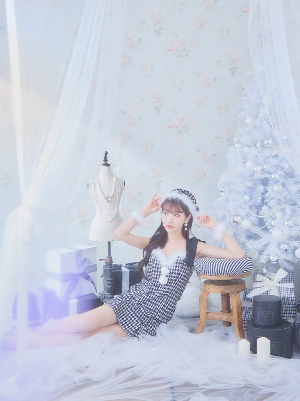 画像32: 【サンタセール！】【サンタコス 4点セット】【S-Lサイズ/2カラー】ショルダーリボン千鳥タイトサンタコスプレ[YMT]