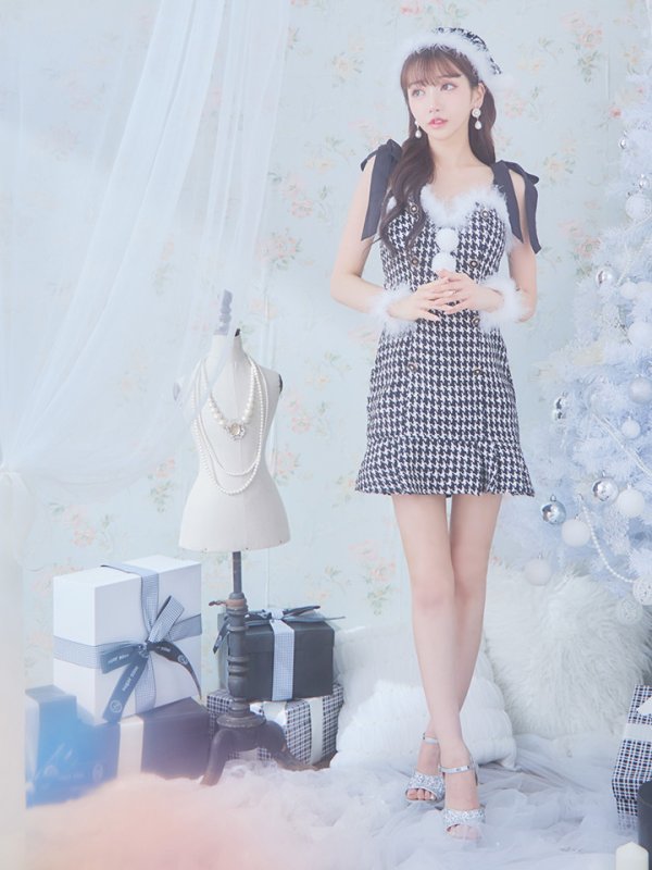 画像35: 【サンタセール！】【サンタコス 4点セット】【S-Lサイズ/2カラー】ショルダーリボン千鳥タイトサンタコスプレ[YMT]