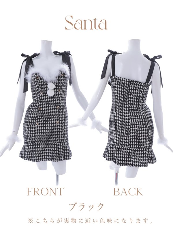 画像39: 【サンタセール！】【サンタコス 4点セット】【S-Lサイズ/2カラー】ショルダーリボン千鳥タイトサンタコスプレ[YMT]