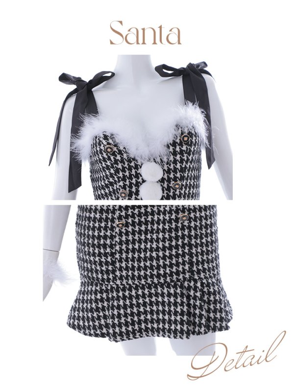 画像40: 【サンタセール！】【サンタコス 4点セット】【S-Lサイズ/2カラー】ショルダーリボン千鳥タイトサンタコスプレ[YMT]