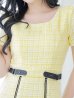 画像6: 【春の大感謝セール】チェックツイードドレス/半袖/ジッパー/ミニドレス/キャバドレス【XS-Lサイズ/2カラー】[OF04] 【SB】dzw