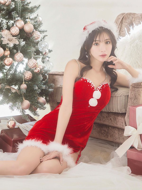 画像16: SALE!【サンタコス4点セット】【XS-Mサイズ/1カラー】サイドシアービジューサンタ[YMT]