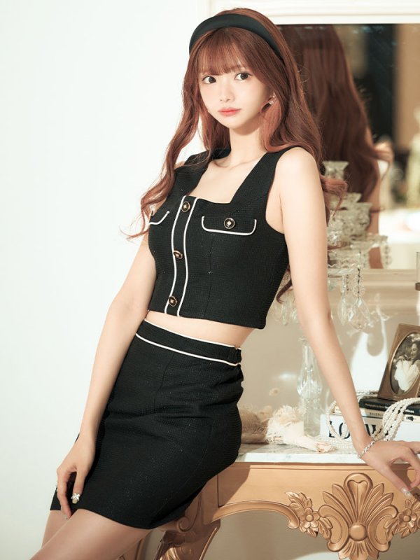 画像18: 【送料無料！】チェーンベルト/セットアップ/ノースリーブ/タイト/ミニドレス/キャバドレス【XS-Mサイズ/1カラー】[HC02]【SB】dzw