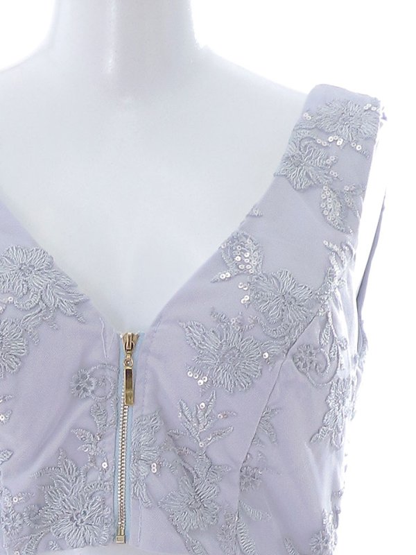 画像19: 送料無料!刺繍レースフロントジップドレス/スパンコール/肌見せ/ノースリーブ/谷間見せ/マーメイド/ロングドレス/キャバドレス 【S-Lサイズ/2カラー】[HC02]【SB】dzw