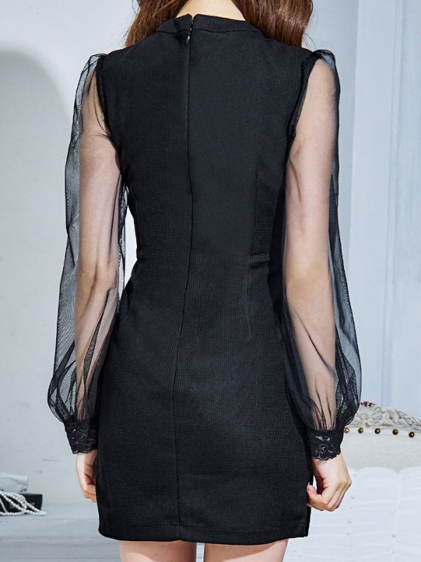 画像6: シアースリーブタイトミニドレス/キャバドレス【S-XLサイズ/1カラー】[HC02-X] 【SB】dzw