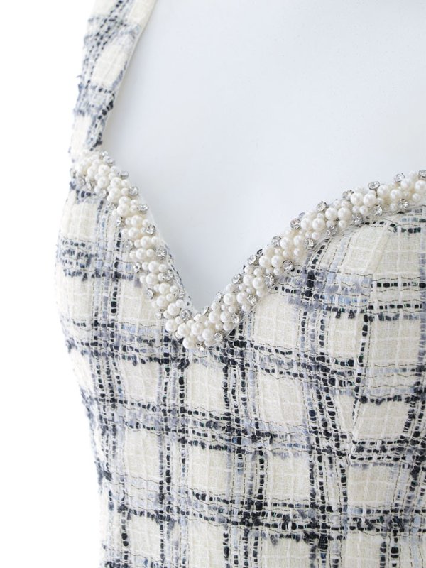 画像14: 新サイズ登場!ツイードセットアップドレス/2ピース/ノースリーブ/ビジュー/谷間見せ/セットアップ/ミニドレス/キャバドレス【XS-Lサイズ/1カラー】[HC02]【SB】dzj