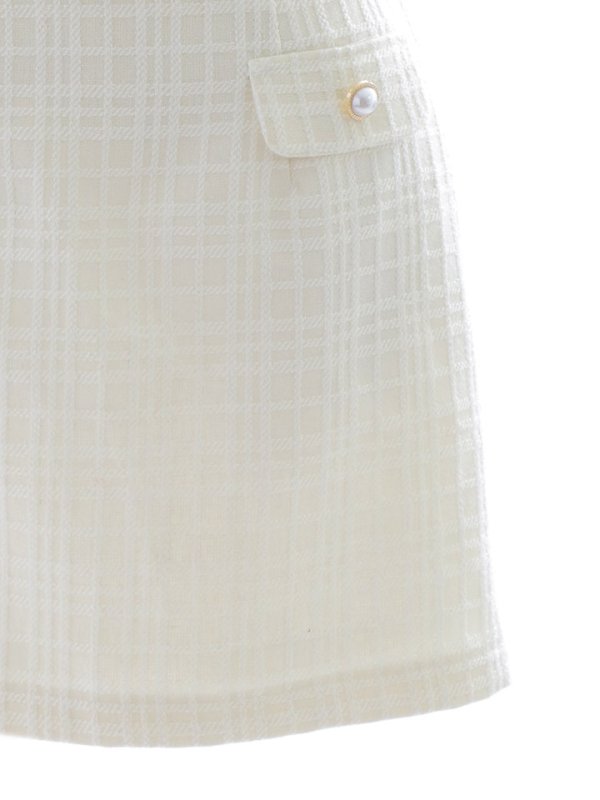 画像26: 新色登場!ノースリーブセットアップドレス/ツイード/フリンジ/パールボタン/谷間見せ/背中見せ/ミニドレス/キャバドレス【XS-Mサイズ/2カラー】[HC02-X] 【SB】dzt