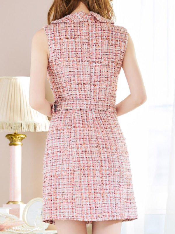 画像6: SALE!ジャケットワンピ/ドレス/ツイード/襟/ミニドレス/キャバドレス【XS-Mサイズ/1カラー】[HC02-X] 【SB】dzw