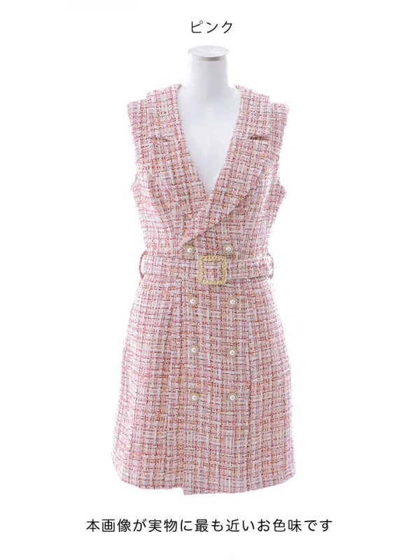 画像13: SALE!ジャケットワンピ/ドレス/ツイード/襟/ミニドレス/キャバドレス【XS-Mサイズ/1カラー】[HC02-X] 【SB】dzw