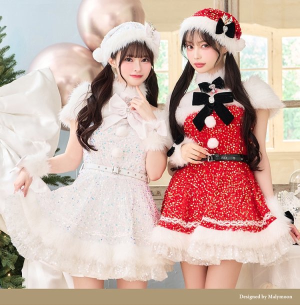 画像14: 【即日発送！】【クリスマスコスプレ9点セット】【Malymoon/マリームーン】スパークリージュエルリボンサンタ【SM-ML/2カラー】[OF03]